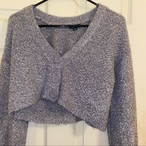 GREY CROPPED CARDIGAN